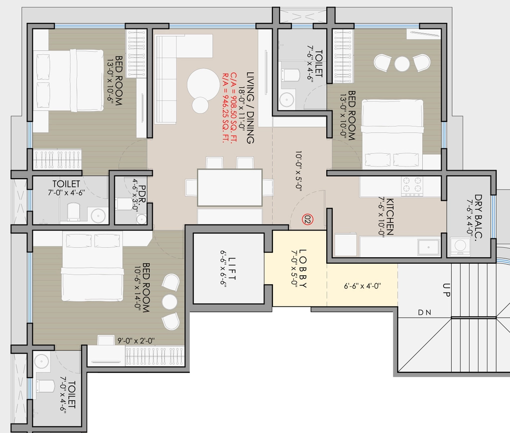 3 BHK Flat in Aadhya Moti Madhav in Vile Parle East, Mumbai - Image 909765