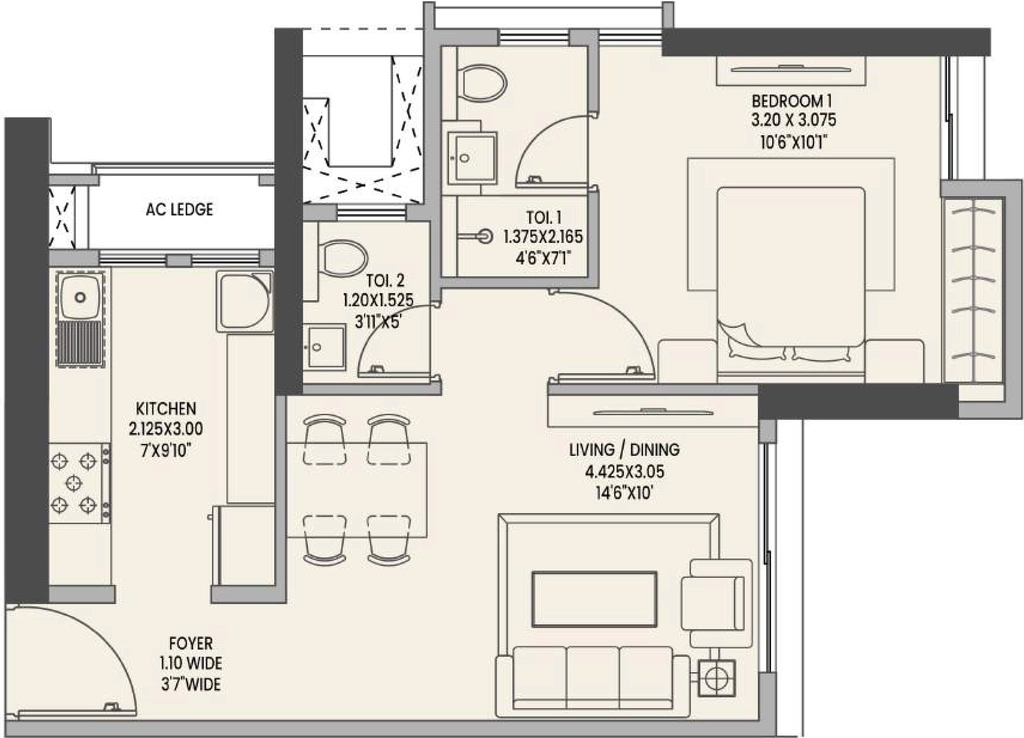 1 BHK Flat in K T3 Raheja Jade City in Juinagar, Navi Mumbai - Image 909650