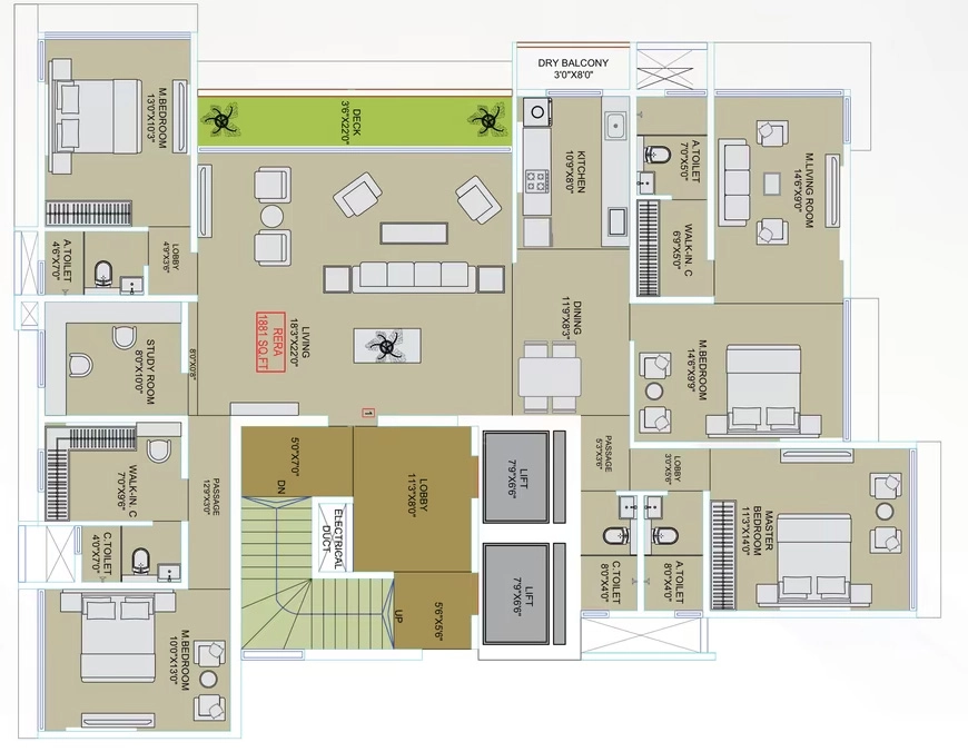 4.5 BHK Flat in Konark Ganga Niwas in Vile Parle East, Mumbai - Image 909920