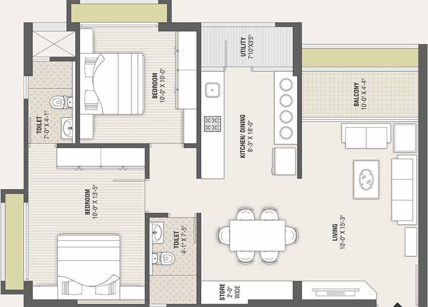 2 BHK Flat in Shri Dholeshwar Residency in Ghuma, Ahmedabad - Image 909315