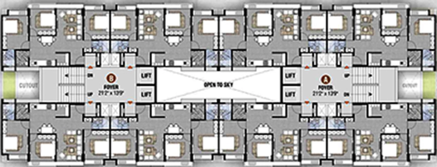 Floor Plan of Shrim Leela Evoq in Ghatlodiya, Ahmedabad - Image 382984