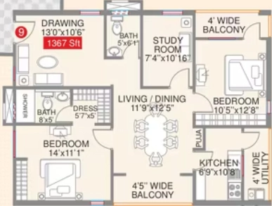 2.5 BHK Flat in Legend Galaxy in Kothapet, Hyderabad - Image 909380