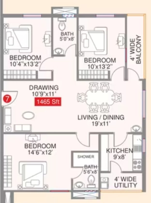 3 BHK Flat in Legend Galaxy in Kothapet, Hyderabad - Image 909381