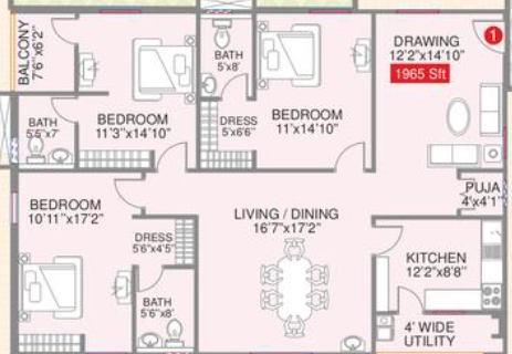 3 BHK Flat in Legend Galaxy in Kothapet, Hyderabad - Image 909383
