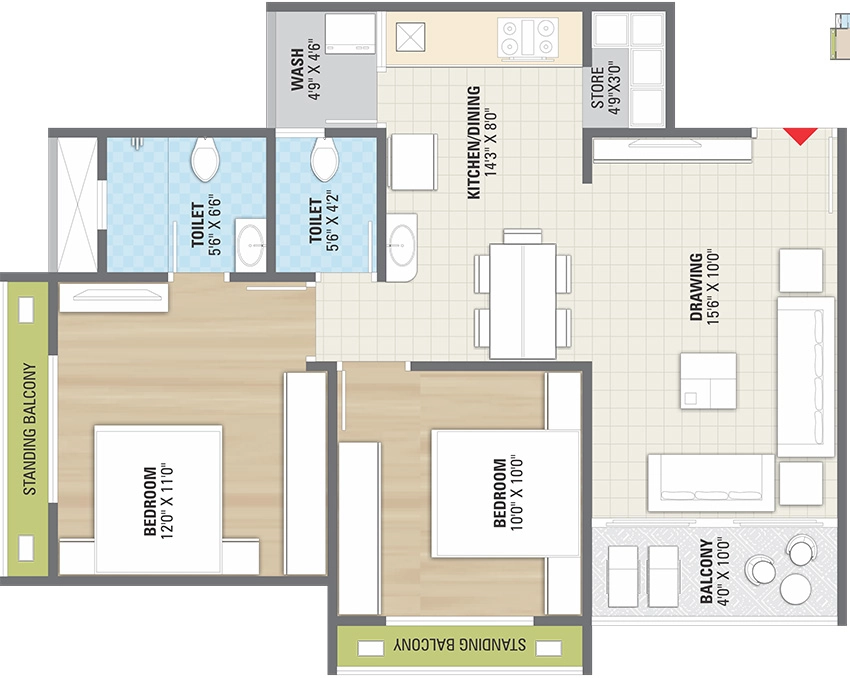 2 BHK Flat in Siddhi Sikshapatri Avenue in New Ranip, Ahmedabad - Image 909319