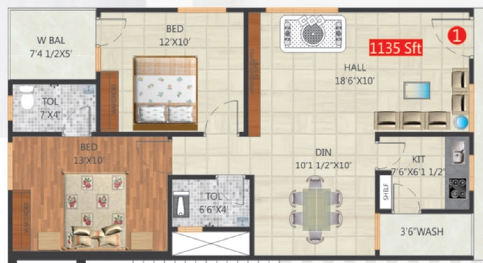 2 BHK Flat in Logillus Casita in Miyapur, Hyderabad - Image 909378