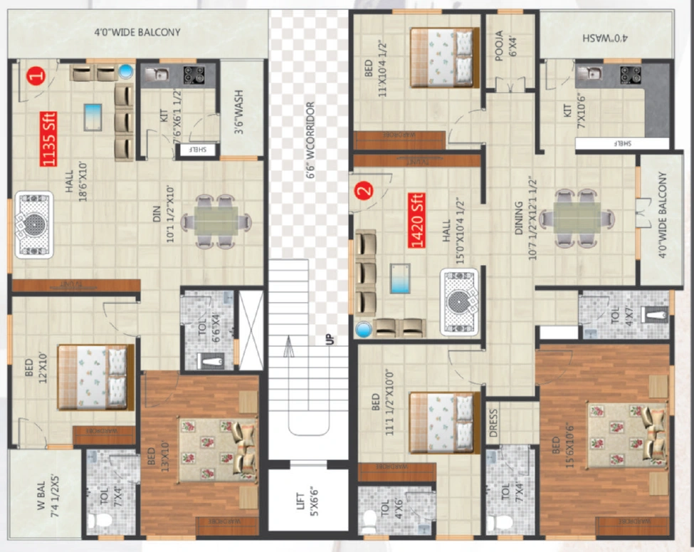 Floor Plan of Logillus Casita in Miyapur, Hyderabad - Image 383093