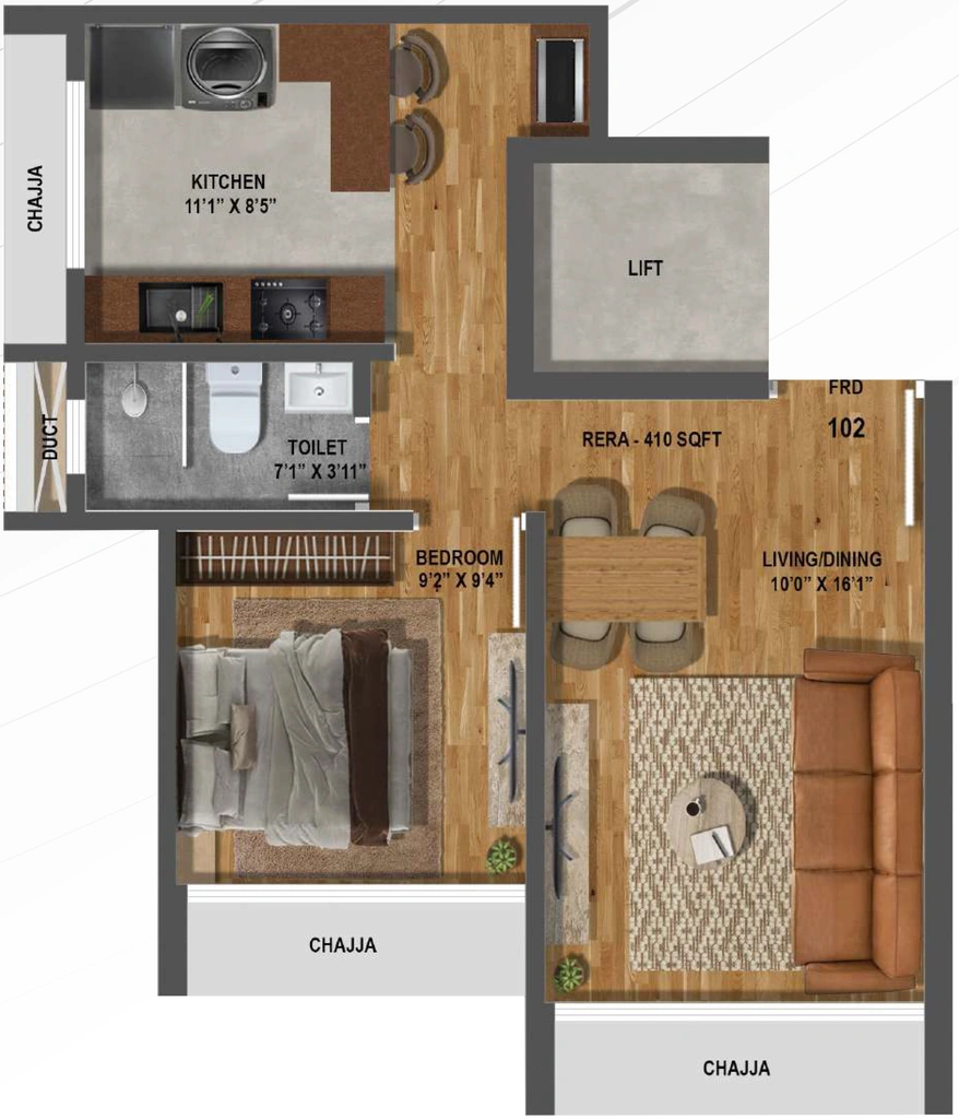1 BHK Flat in Nirmaan Heena in Vile Parle East, Mumbai - Image 909947