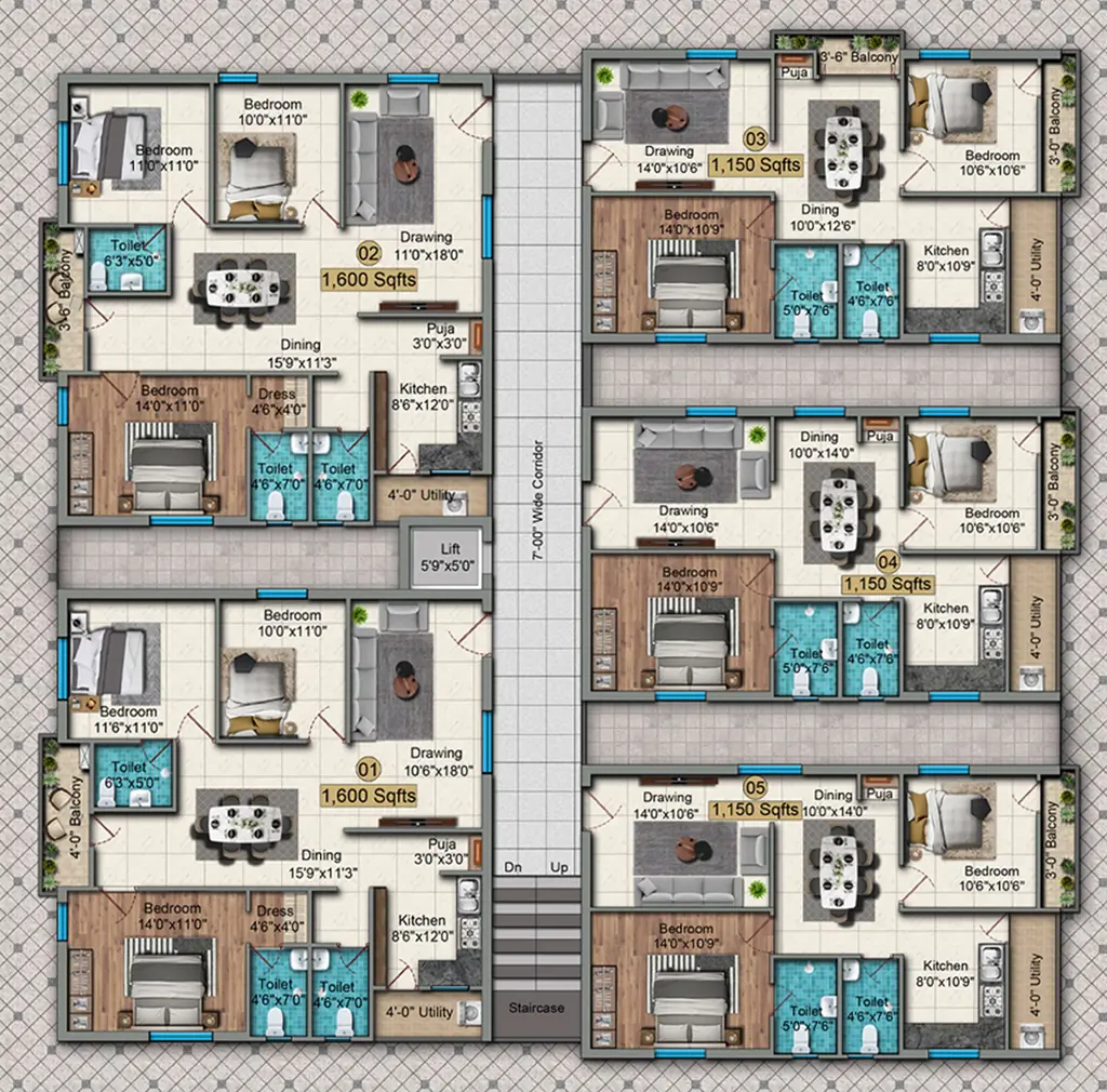 Floor Plan of Mcor Darbar in Ameenpur, Hyderabad - Image 383167