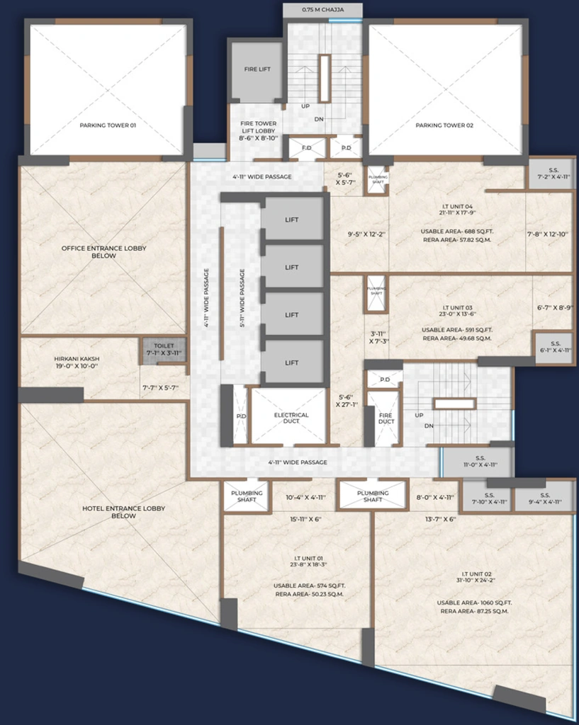 Floor Plan of Rio S Cube in Wagle Estate, Thane - Image 383577