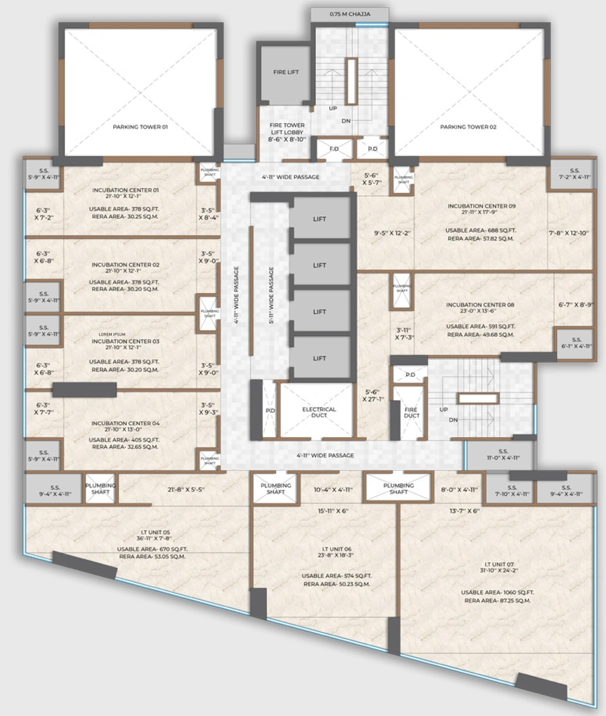 Floor Plan of Rio S Cube in Wagle Estate, Thane - Image 383580