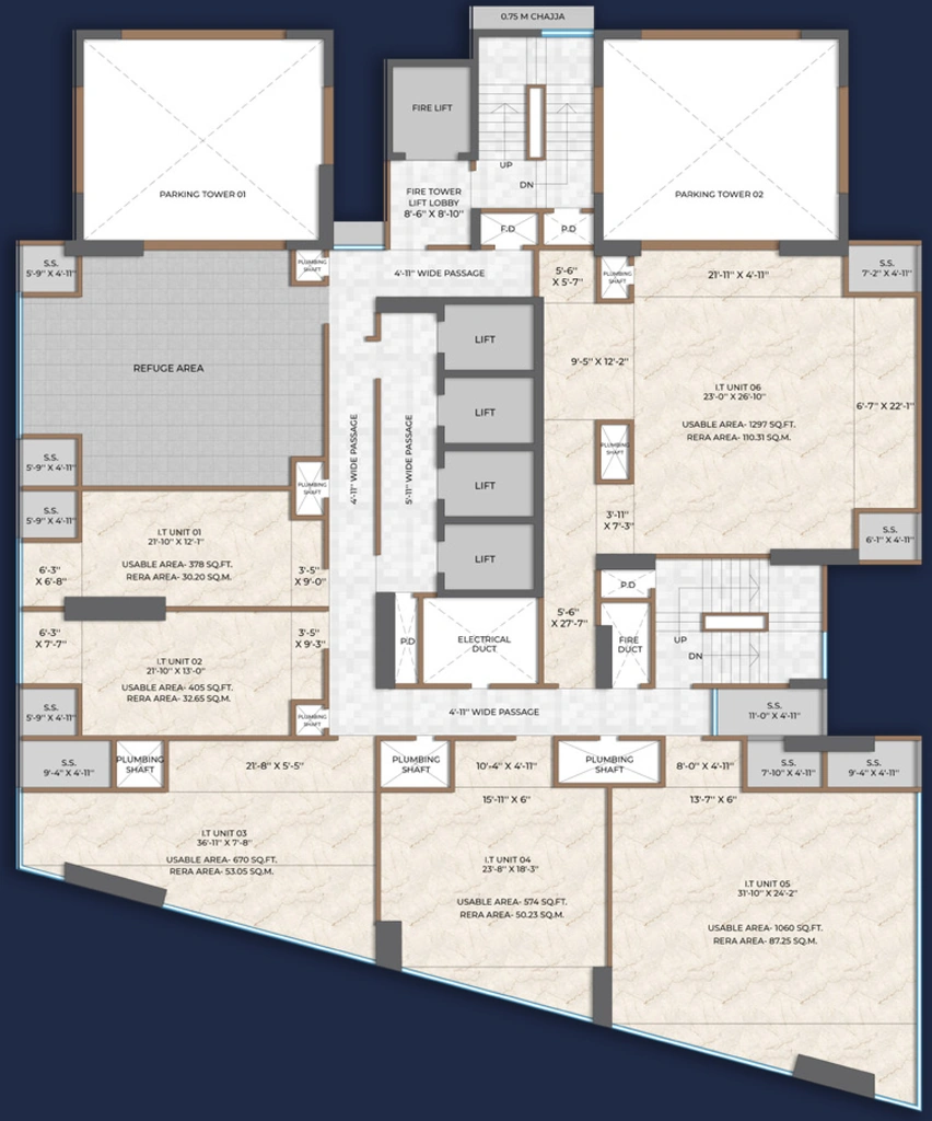 Floor Plan of Rio S Cube in Wagle Estate, Thane - Image 383579