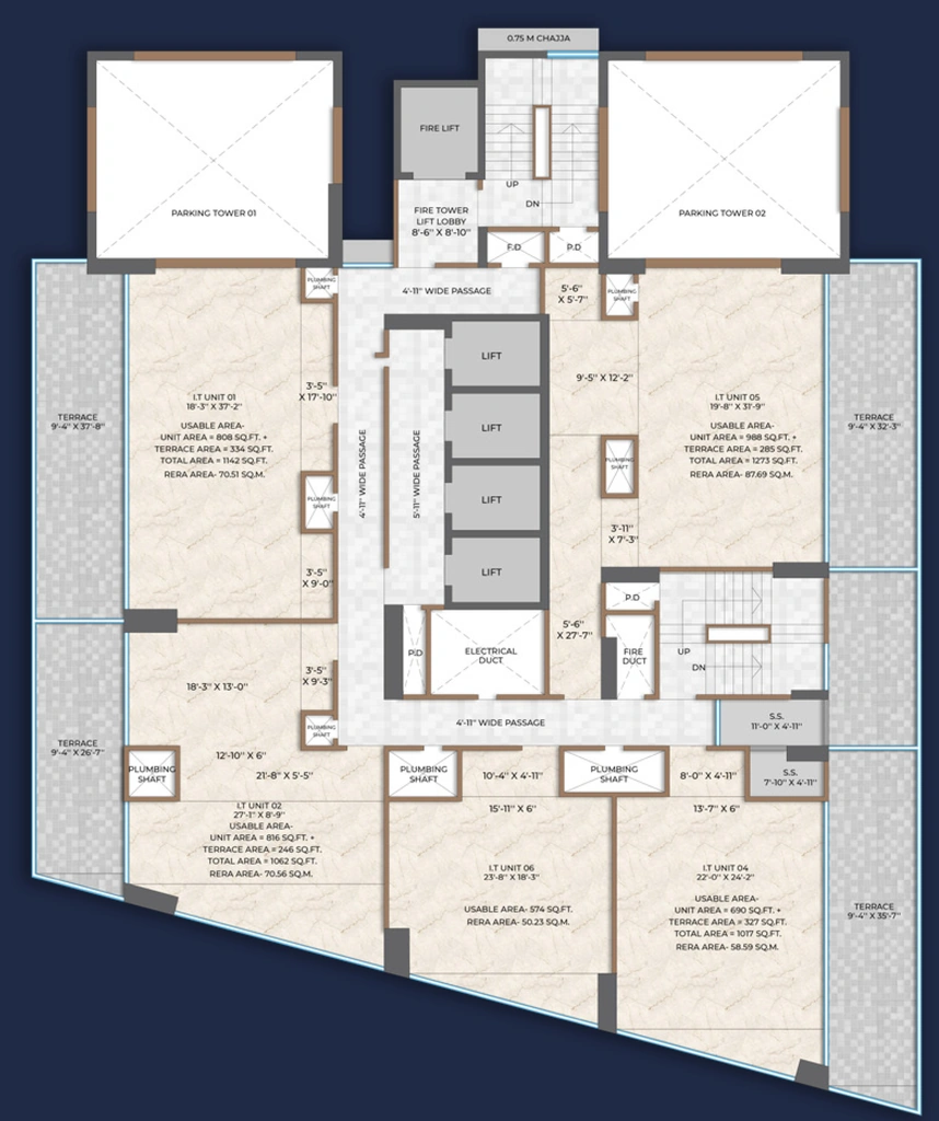 Floor Plan of Rio S Cube in Wagle Estate, Thane - Image 383578