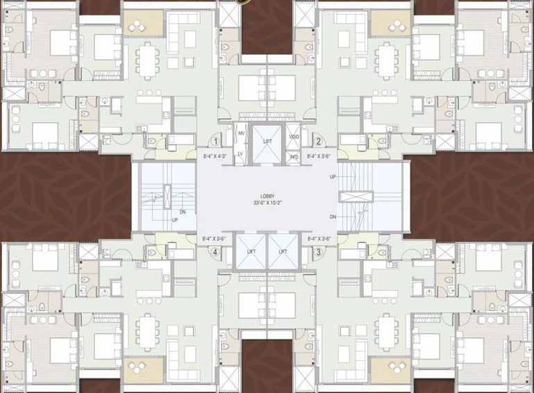 Floor Plan of Adani Shantigram - Ambrosia in Vaishnodevi Circle, Ahmedabad - Image 22358
