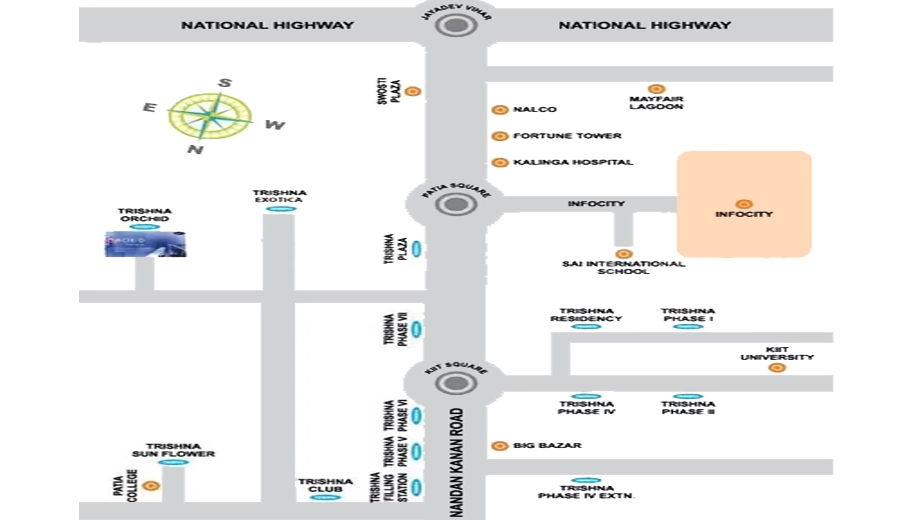 Location of Trishna Orchid in Patia, Bhubaneswar - Image 383761