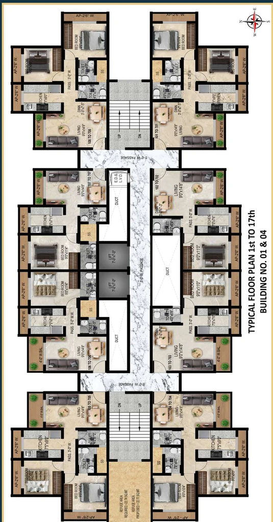 Floor Plan of Vishnu Vertex in Dombivli East, Thane - Image 383980