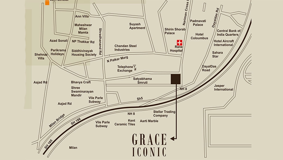 Location of Grace Iconic in Vile Parle East, Mumbai - Image 383931
