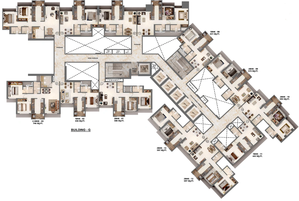 Floor Plan of Vihang Oris in Bhayandarpada, Thane - Image 397578