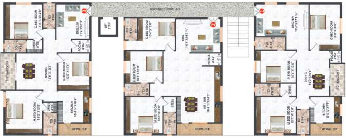 Floor Plan of Mi Kirti Heights in Kollur, Hyderabad - Image 383427
