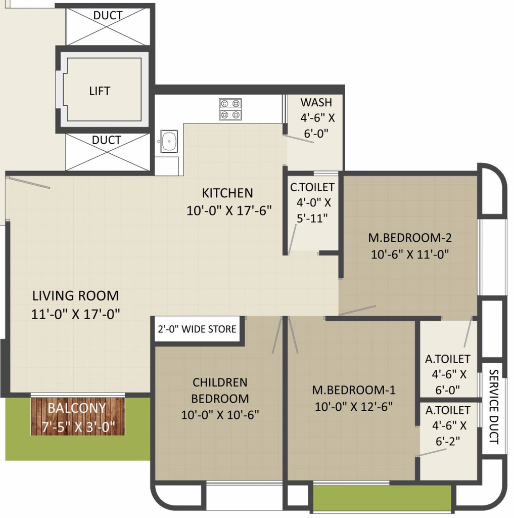 3 BHK Flat in Shashwat Heights in Katargam, Surat - Image 909749