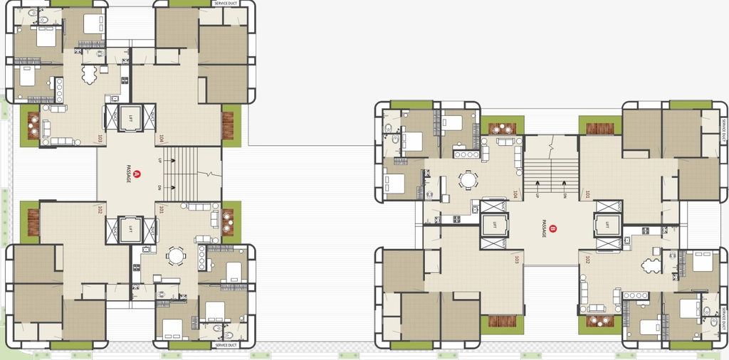 Floor Plan of Shashwat Heights in Katargam, Surat - Image 383824