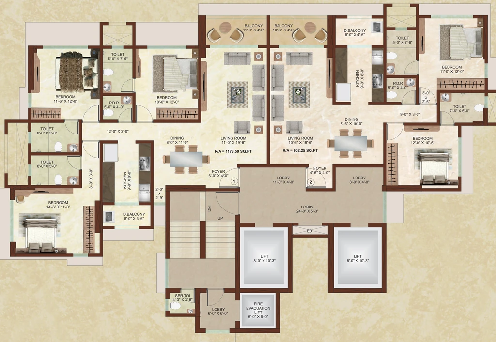 Floor Plan of Regent Aurum in Girgaon, Mumbai - Image 384454