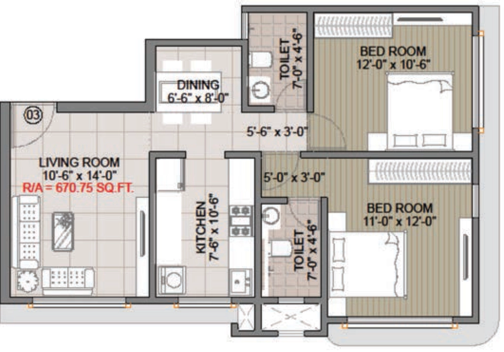 2 BHK Flat in Regent Vasudev in Vile Parle West, Mumbai - Image 910065