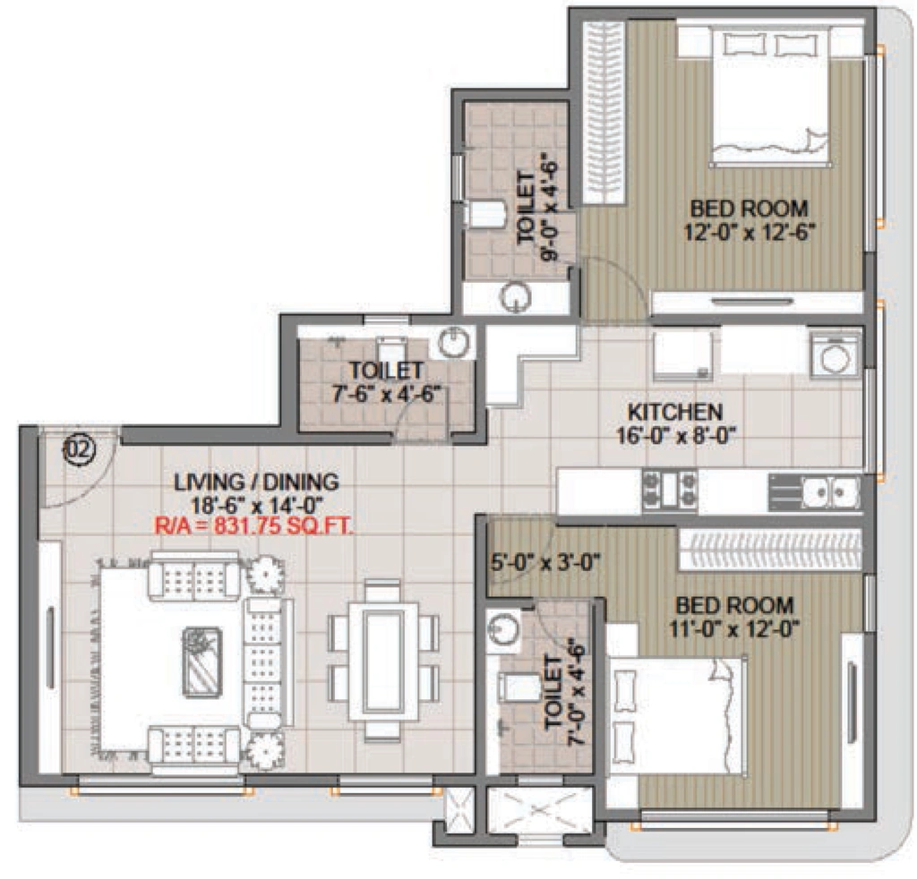 2 BHK Flat in Regent Vasudev in Vile Parle West, Mumbai - Image 910066