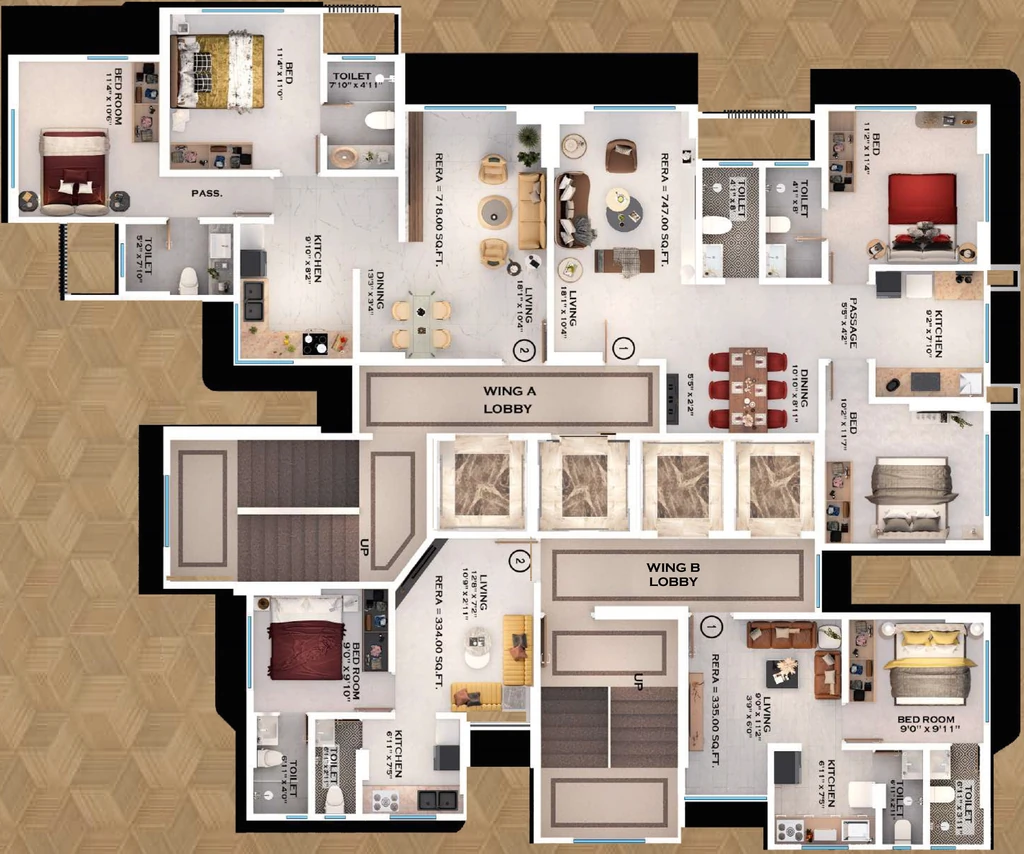 Floor Plan of Godshalwar Sky Lark in Vile Parle East, Mumbai - Image 400180