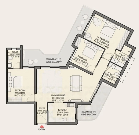 3 BHK Flat in Eldeco 7 Peaks Residences in Omicron 1, Greater Noida - Image 918716