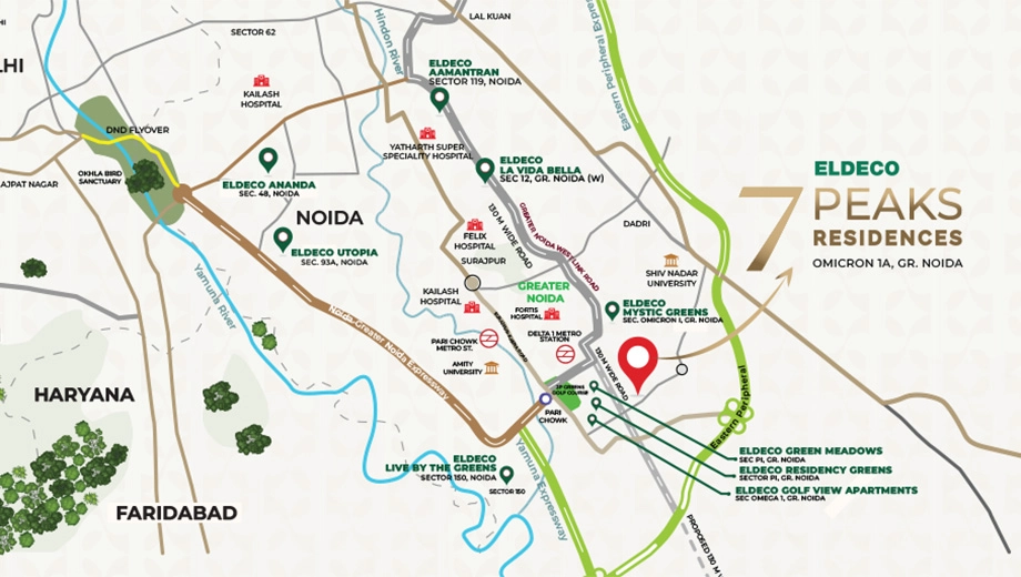 Location of Eldeco 7 Peaks Residences - Image 404685