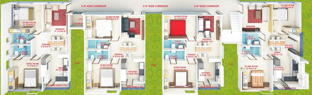 Floor Plan of Nirmala Residency in Kondapur, Hyderabad - Image 383409