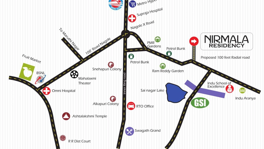 Location of Nirmala Residency in Kondapur, Hyderabad - Image 383411