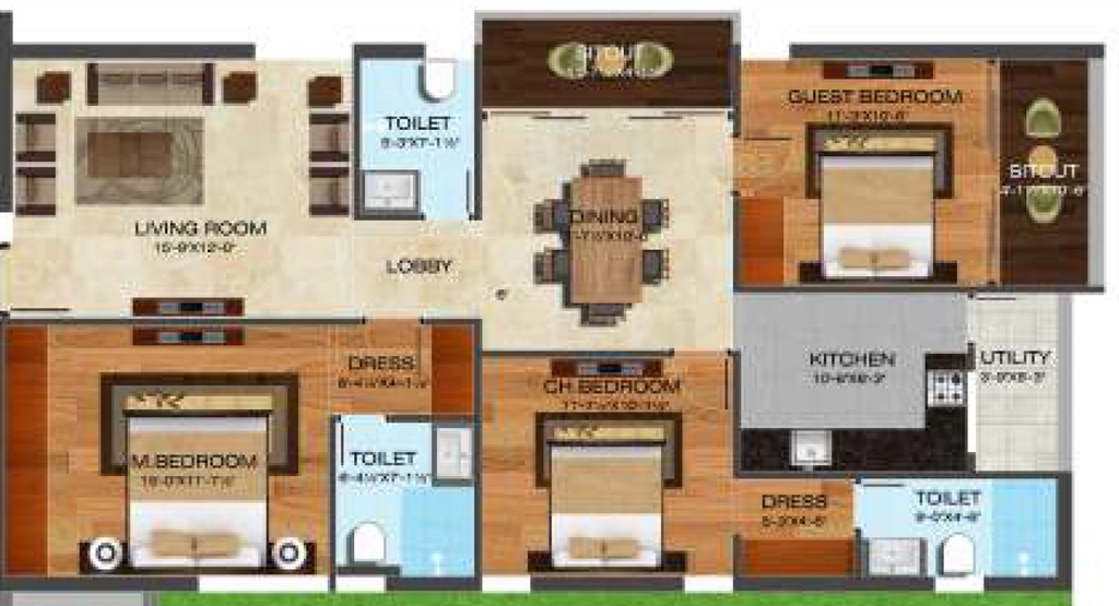 3 BHK Flat in R V Advaita in Kukatpally, Hyderabad - Image 909564