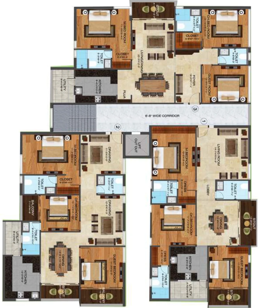 Floor Plan of R V Advaita in Kukatpally, Hyderabad - Image 383493