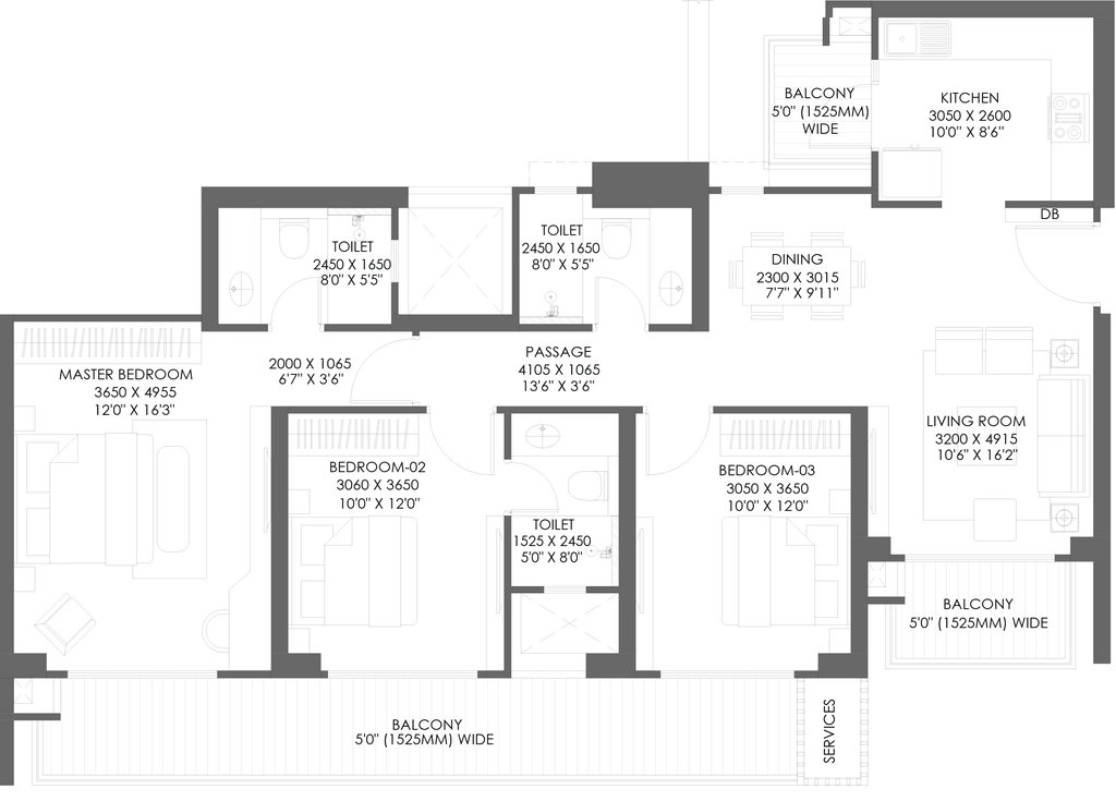 3 BHK Flat in Godrej Arden in Sigma 3, Greater Noida - Image 909755