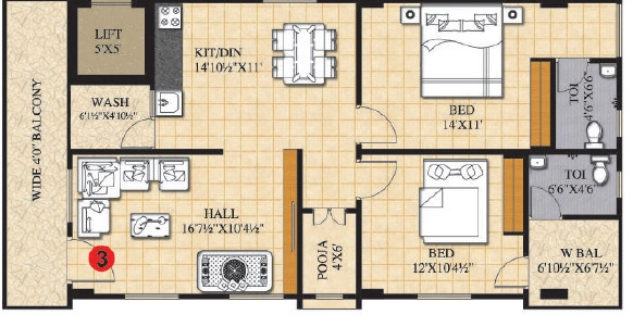 2 BHK Flat in SVLN Siva Sai Sadan in Kukatpally, Hyderabad - Image 909561