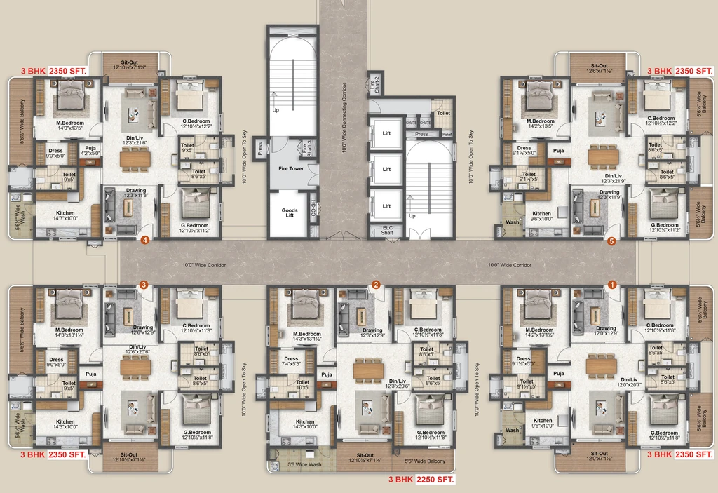 Floor Plan of NRR Avani in Bandlaguda Jagir, Hyderabad - Image 383422