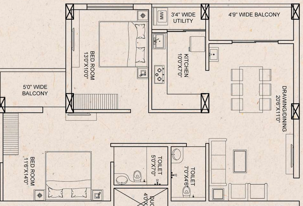 2 BHK Flat in Amrita Sra Anandam in Khurda, Bhubaneswar - Image 909972