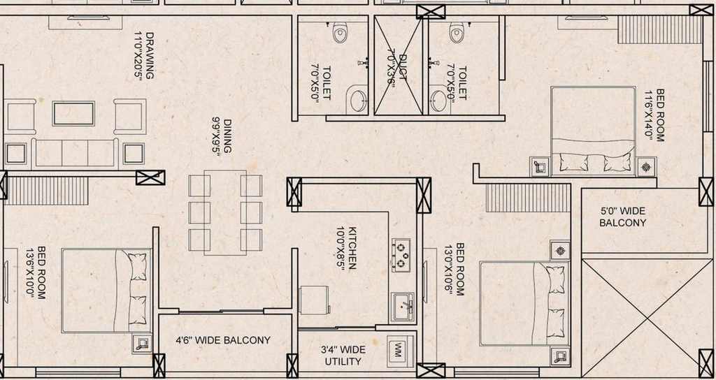 3 BHK Flat in Amrita Sra Anandam in Khurda, Bhubaneswar - Image 909977