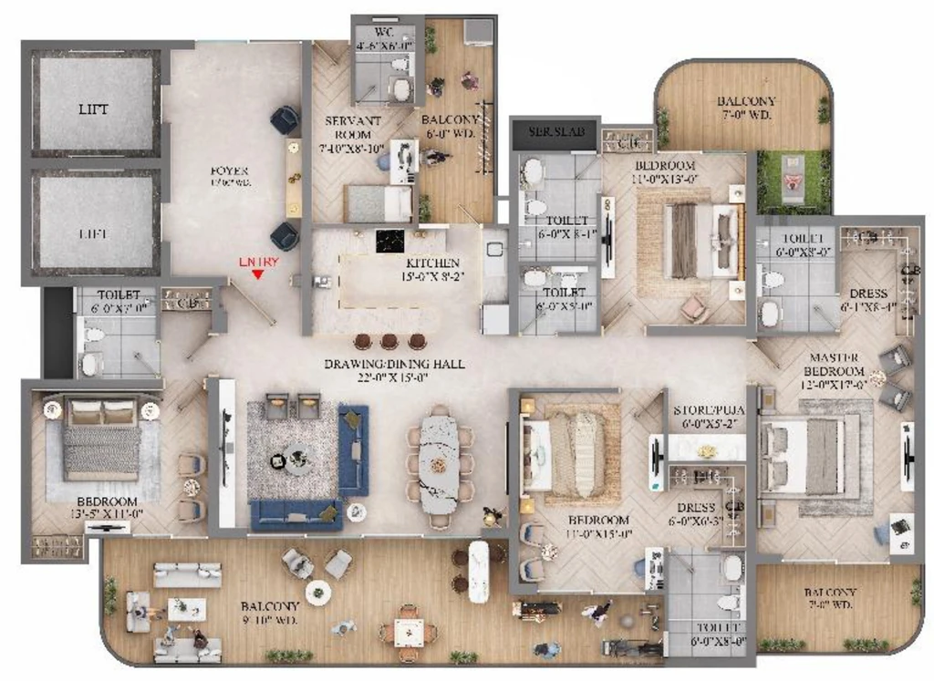 4 BHK Flat in Ashtech Presidential Towers in Sector 12, Greater Noida - Image 914224