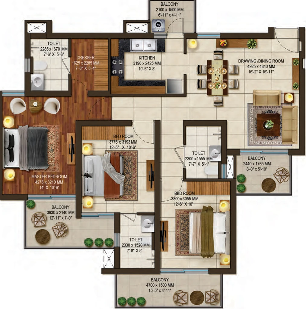 3 BHK Flat in Stellar One Phase 3 in Sector 1, Greater Noida - Image 909786