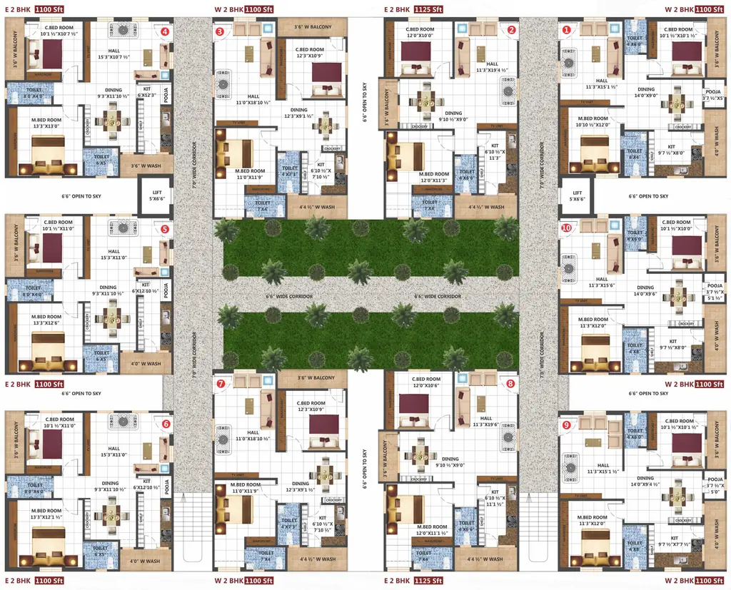 Floor Plan of Om Sri Projects Nest in Ameenpur, Hyderabad - Image 383455