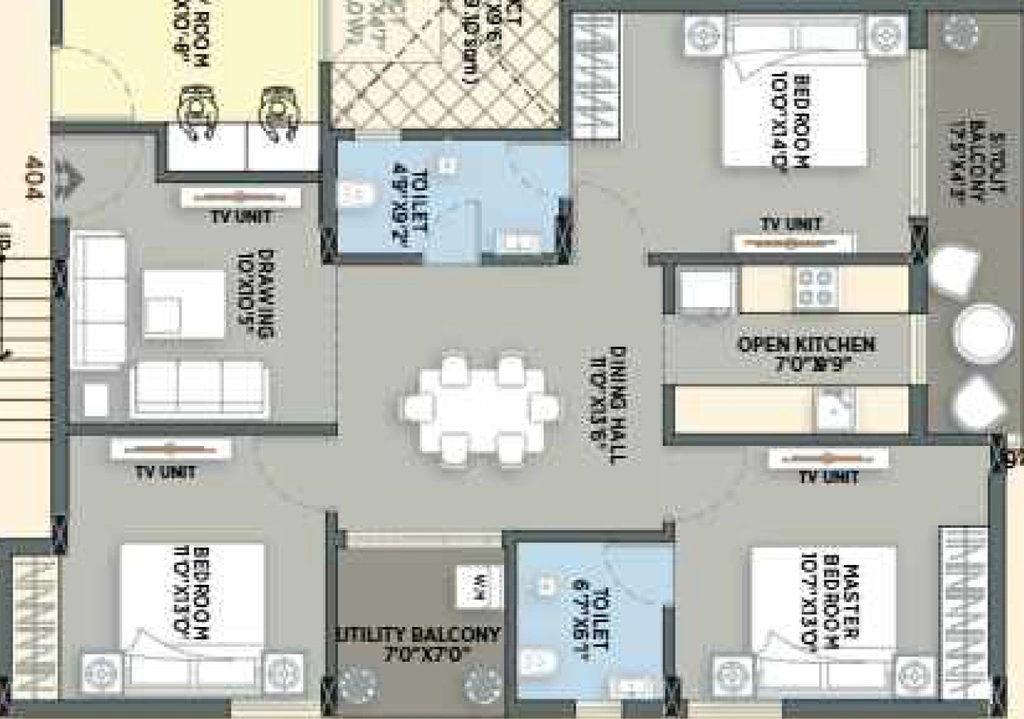3 BHK Flat in Dm Punyas Mahadev Exotica in Khurda, Bhubaneswar - Image 909978