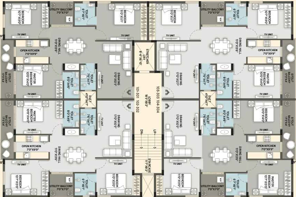 Floor Plan of Dm Punyas Mahadev Exotica in Khurda, Bhubaneswar - Image 384262