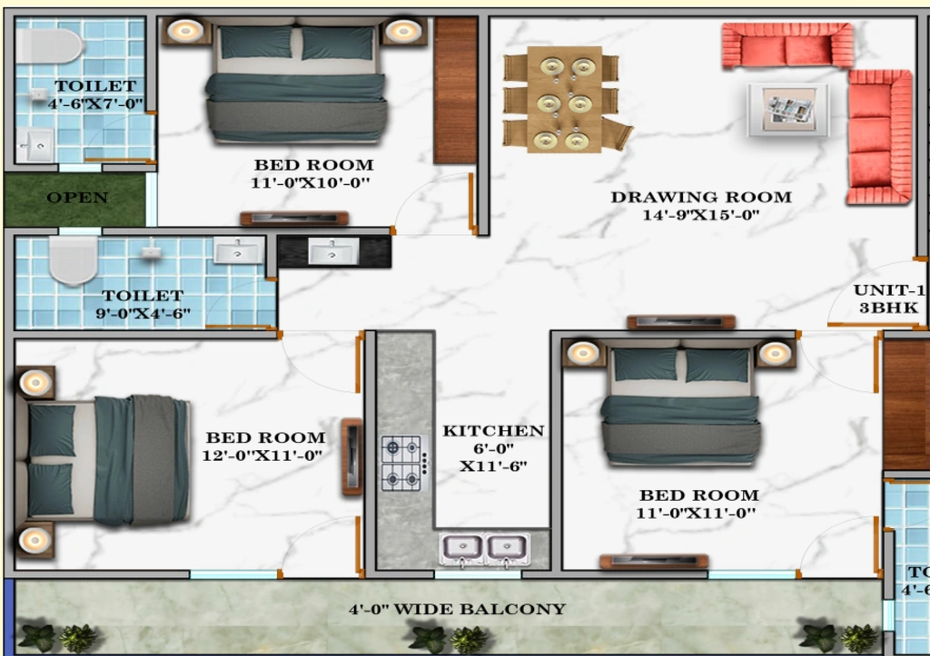 3 BHK Flat in Lucky Wow Monk in Noida Extention, Greater Noida - Image 909766