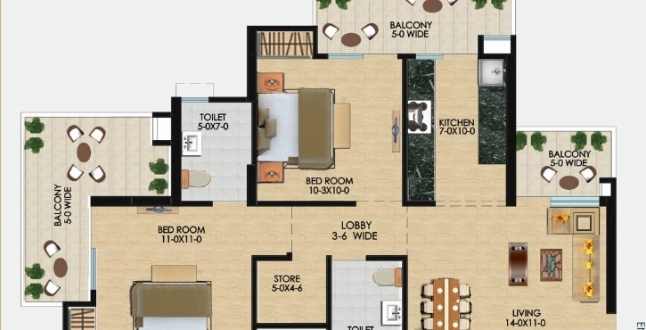 2 BHK Flat in Apex Aura in Sector 1, Greater Noida - Image 909740