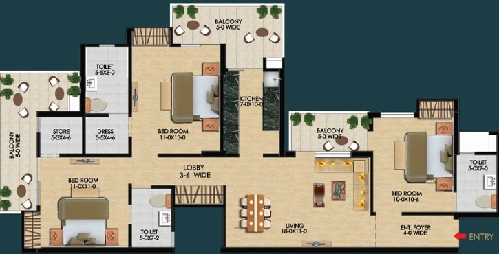 3 BHK Flat in Apex Aura in Sector 1, Greater Noida - Image 909743