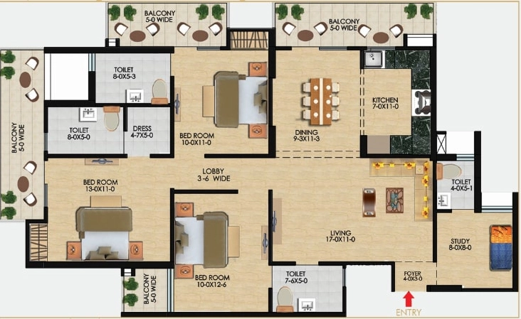 3 BHK Flat in Apex Aura in Sector 1, Greater Noida - Image 909744