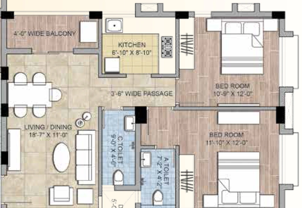 2 BHK Flat in Trinity Kalinga in Khurda, Bhubaneswar - Image 909997